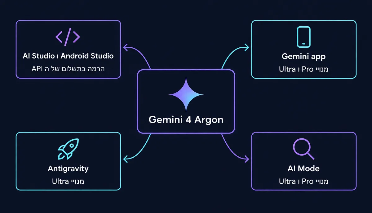 תרשים: ארבעה ערוצי גישה ל Gemini 4 Argon לפי סוג המנוי